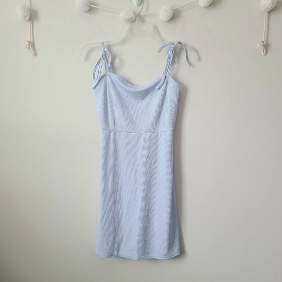 Nasty Gal Light Blue Square Neck Cami Dress Size 6 - Picture 1 of 8